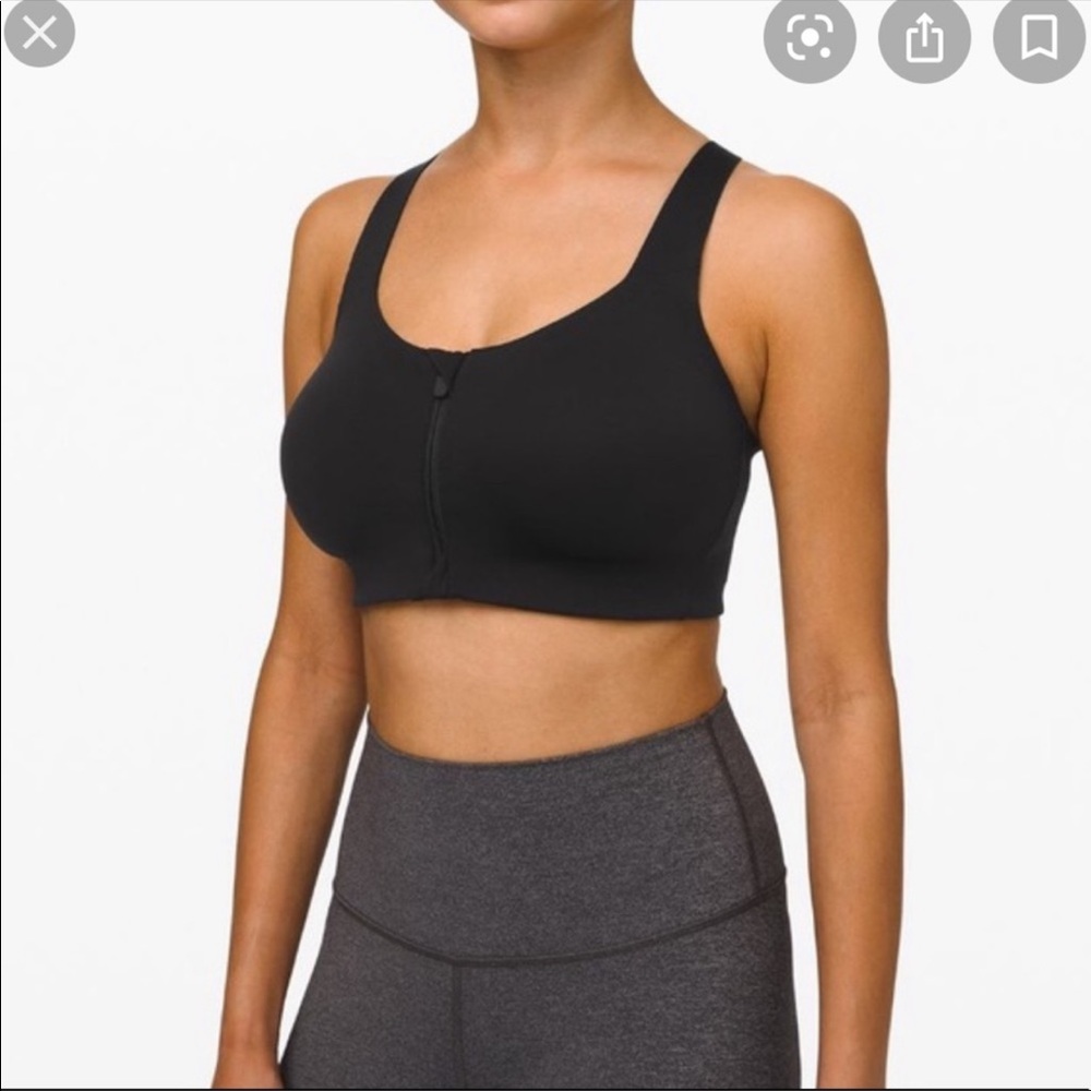 Lululemon Black Zip Front Take Power Bra NWT| 34DD